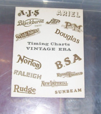 MOTORCYCLE TIMING CHARTS VINTAGE ERA BOOK Published by Tinklin Design