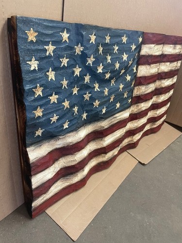 Wooden wavy textured flag - wooden,