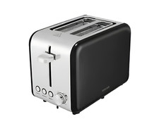 Stainless Steel 2 Slice Toaster Black/White 6 Browning Controls Reheat Defrost
