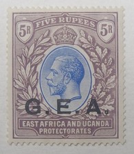 TANGANYIKA KGV 1917 5r Blue &