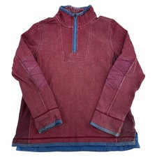 Fat Face Airlie Sweatshirt 1/4 Zip Pullover Y2K Hiking Walking Red Mens Small