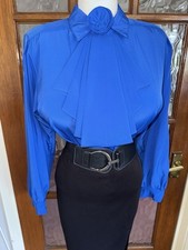 Striking Vintage Fan Neck Mistress Secretary Blouse Size 10,12 Bust 43ins