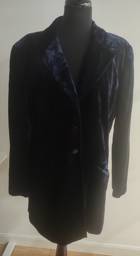 Crashed velvet uk16 navy - uk16, blue