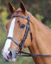 Shires Aviemore Snaffle Cavasson Bridle with Rubber Covered Reins, Brown, FULL