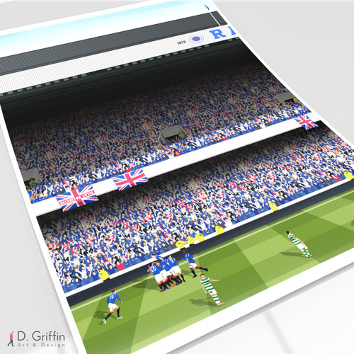 Glasgow rangers ibrox print - glasgow,