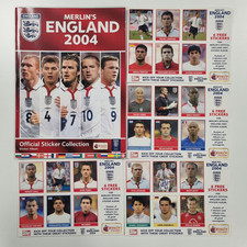 Merlin's England 2004 Sticket Book & Promotional Sticker Sheets Unstuck Unused