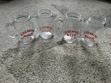 4x Jeremiah Weed Bourbon Whiskey 16oz Jam Jar Glasses with Handles Used