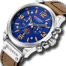CURREN Mens Luxury Waterproof Date Fashion Calendar Classic Leather Wrist Watch