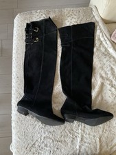 Black Suede Over Knee Boots