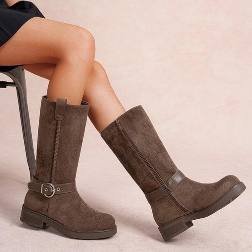 Womens mid calf suede western - mid,