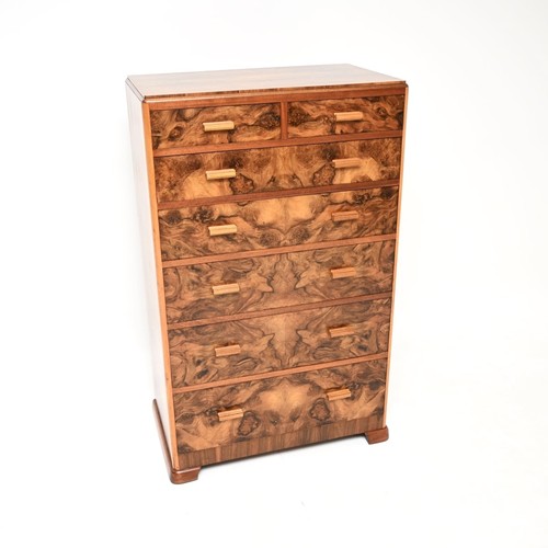 Art deco burr walnut - walnut, chest
