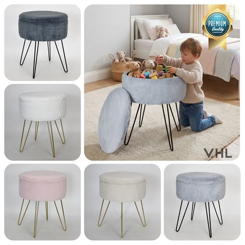 Faux fur hairpin stool - fur,