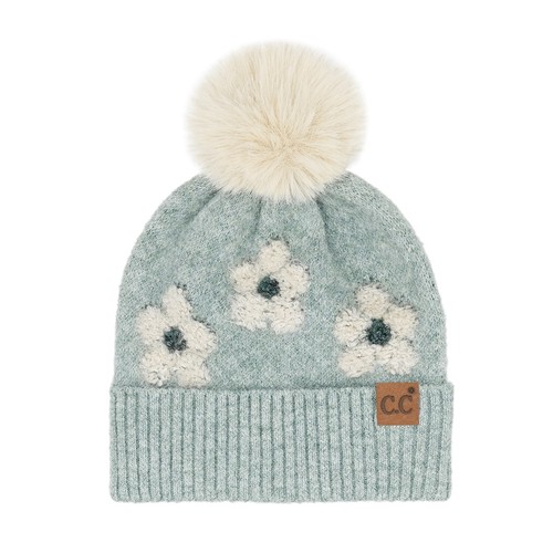 Daisy pattern beanie with - c.c,