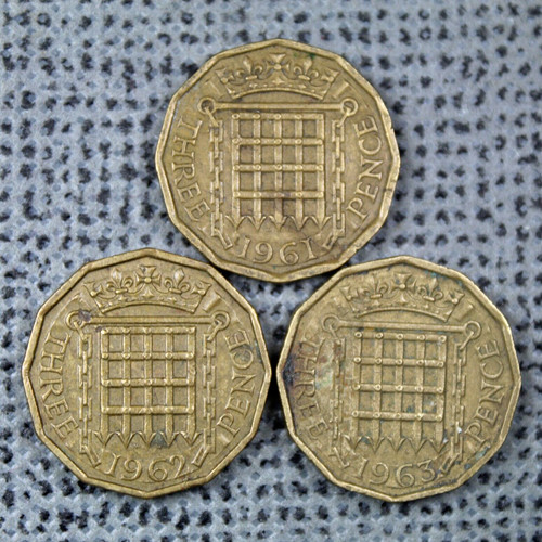 Threepence 1961 1962 - , 1963