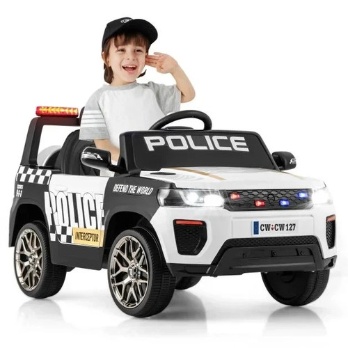Costway 12v kid ride police - 12v, on