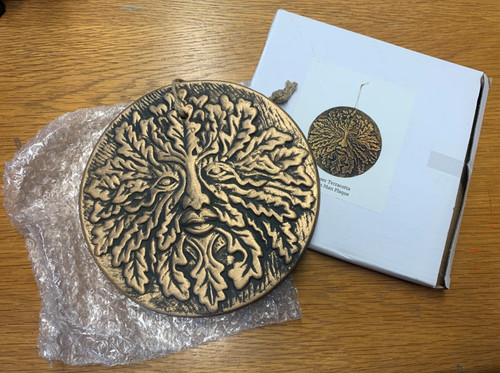 Green man wall plaque - man,