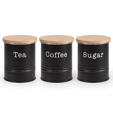 Tea Coffee Sugar Biscuit Tin & Bread Bin Kitchen Storage Canisters Jars With Lid