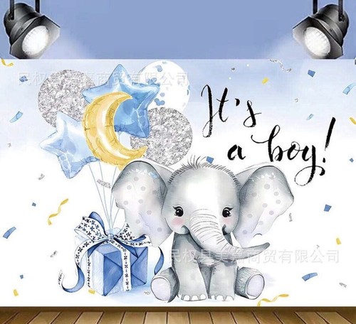 Blue baby shower backdrop - blue,