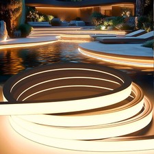 6.5ft/2m Neon Rope LED Strip Light Cuttable 220V-240V Indoor/Outdoor Warm White