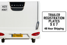 TRAILER NUMBER PLATE 9X7 WHITE