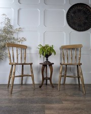 Pair Of Victorian Elm-Seated