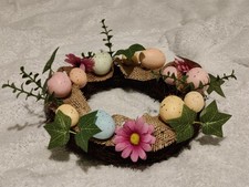 Spring Floral Easter Eggs Wreath – Door & Wall Decor – UK – Fast Dispatch