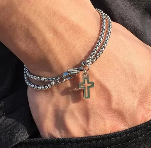 Stainless steel cross bracelet - cross,