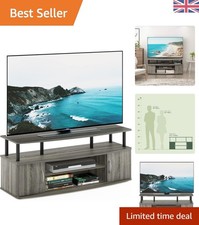 Elegant Large TV Stand for 55 Inch TVs - French Oak/Black Entertainment Unit