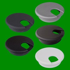 2x 65mm Computer Desk Table Grommet Cable Tidy Outlet Wire Hole Surface Cover