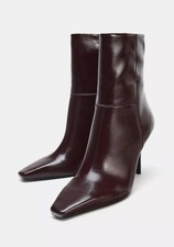 Zara Burgandy Boots 4 UK EU 37