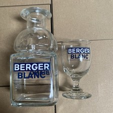 Vintage French Berger Blanc Water Jug Carafe Pastis + Glass