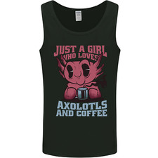 Girl Who Loves Axolotls & Coffee Mens Vest Tank Top