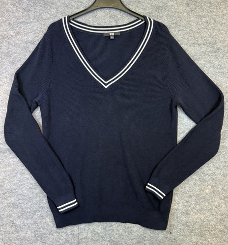 Uniqlo men navy ribbed knit - navy,