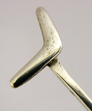 AUSTRALIAN SOLID STERLING SILVER BOOMERANG SPOON c1920s ANTIQUE