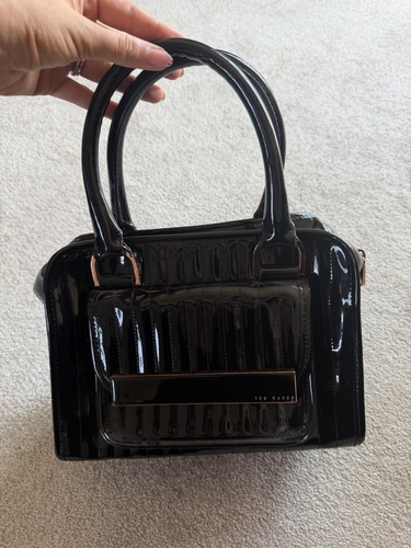 Black patent ted baker handbag - patent,