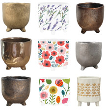 Ceramic, Cement Plant Flower Pots on legs, Feet, Great Choice of Designs