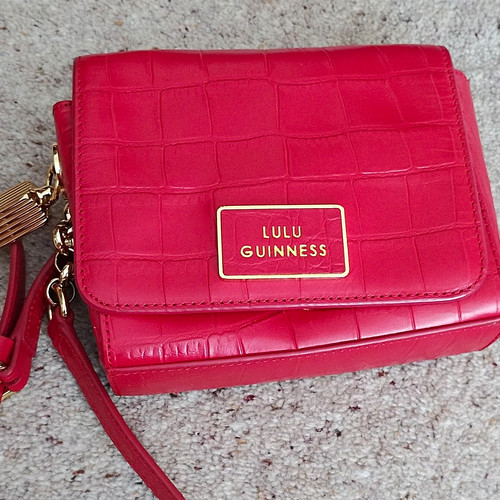 Lulu guinness red croc - guinness,