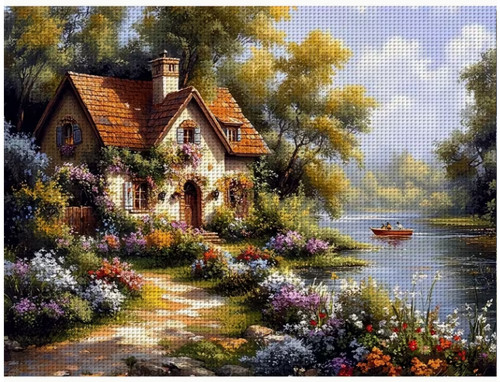 Printed cross stitch kit - kit, ct