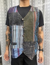 Traditional Patchwork Gheri Unisex Cotton Corduroy Hippie Waistcoat