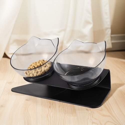 Double pet bowls cat feeding - bowls,