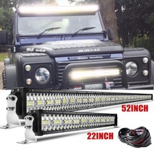 Tri-Row 22/52inch Combo Led light Bar Roof Bumper For Land Rover Defender 90 110