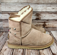 UKALA Isla 100% Australian Merino Wool Women's 9 Brown Tan Short Suede Boots