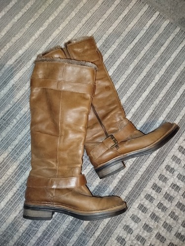 Dune tan leather boots - tan, 39