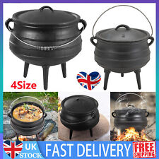 3-9L Cast Iron Cauldron Potjie Stew Pot Camping Dutch Oven Campfire Cooking Pot