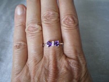 Amethyst heart ring, size P/Q