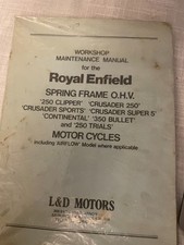 Royal Enfield Spring Frame OHV Workshop Manual. Original book form