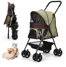 Pet Stroller,Foldable Dog Strollers for Small Dogs and Cats,No-Zip Design 360°