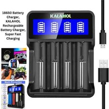 4 Slot Fast Battery Charger / Rechargeable AA AAA C Battery UK
