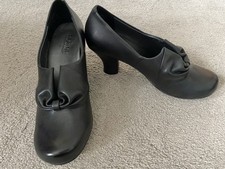 BNWOB Hotter Donna Court Shoes Womens Black Leather Slip On Smart 40s Size 4.5