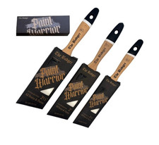 Paint Warrior BADGER Paint Brush Set BEAVERTAIL Oval Angle Nylon 1.5, 2, 2.5" in